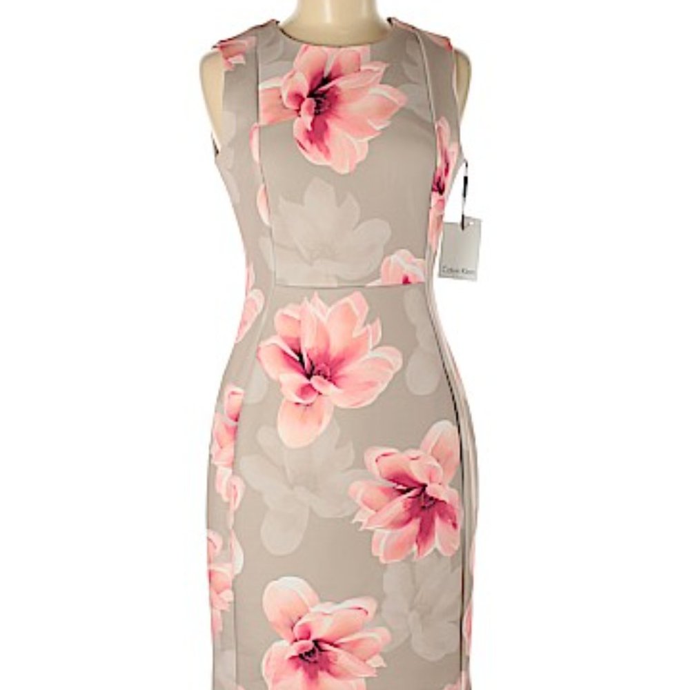 Calvin Klein Floral-print Scuba Sheath Dress
